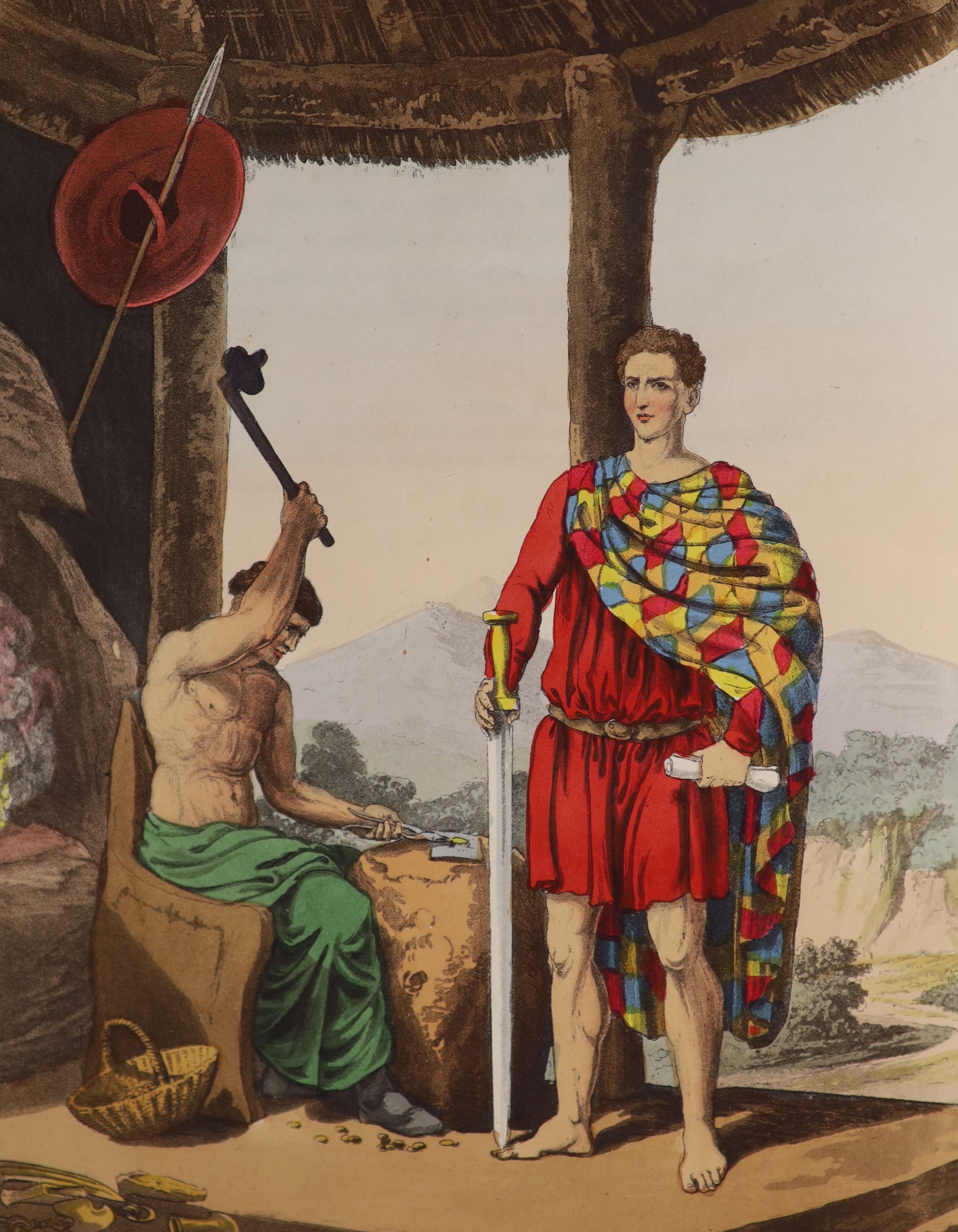 Meyrick, Samuel Rush, Sir and Smith, Charles Hamilton - The Costume of the Original Inhabitants of the British Islands, folio, quarter morocco, with 24 hand-coloured plates, London, 1815